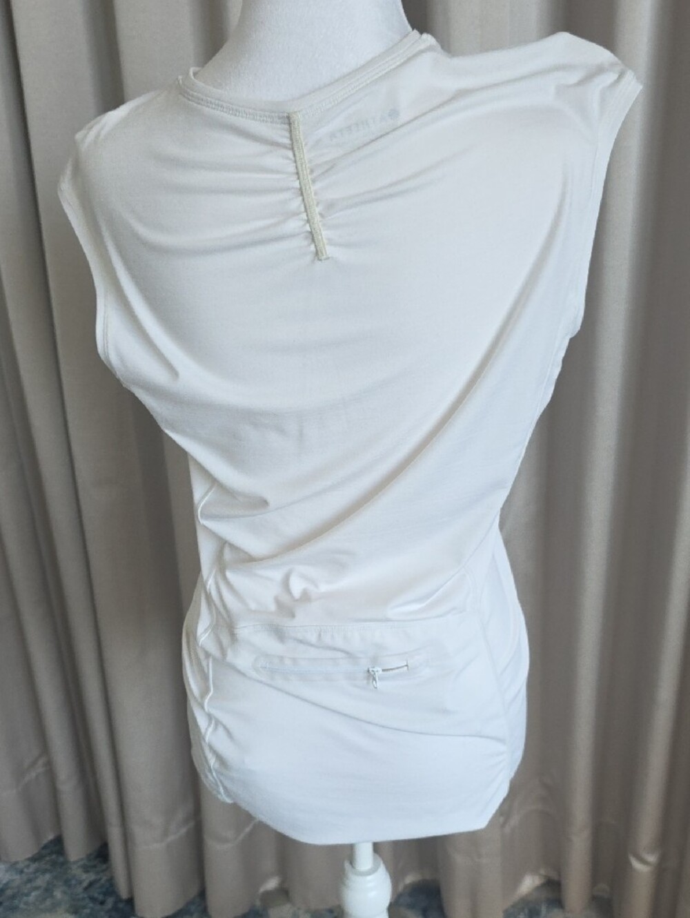 Athleta White Ruched Zip-Front Swim Tunic - Picture 2 of 5